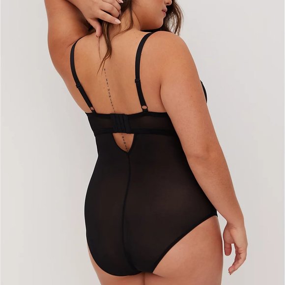 NWT TORRID BODYSUIT BLACK MESH STRAPPY SNAP BOTTOM LINGERIE - Plus Size 4X - Picture 7 of 10